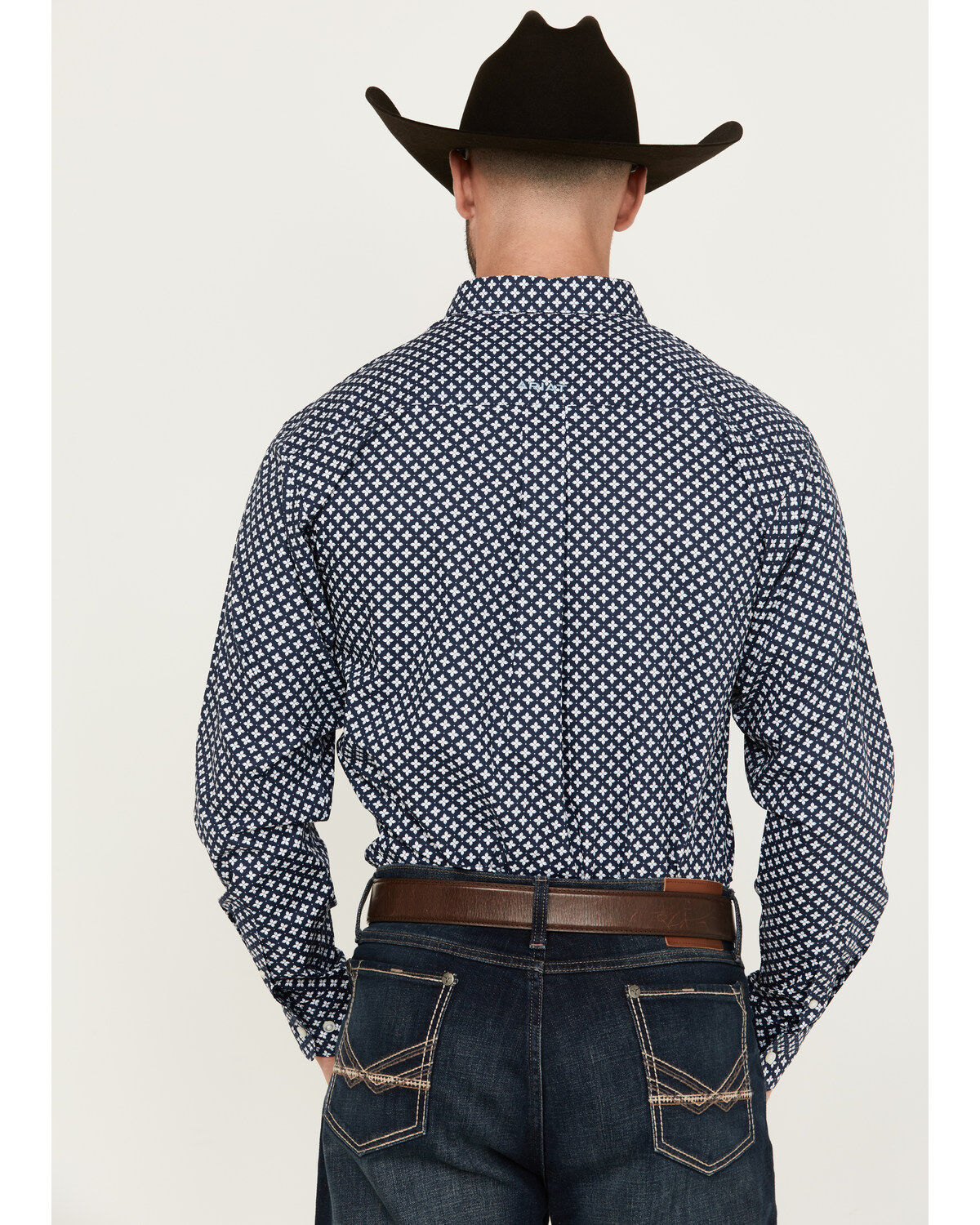 Image #4 - Ariat Men's Emile Geo Print Long Sleeve Button-Down Western Shirt, Black, hi-res