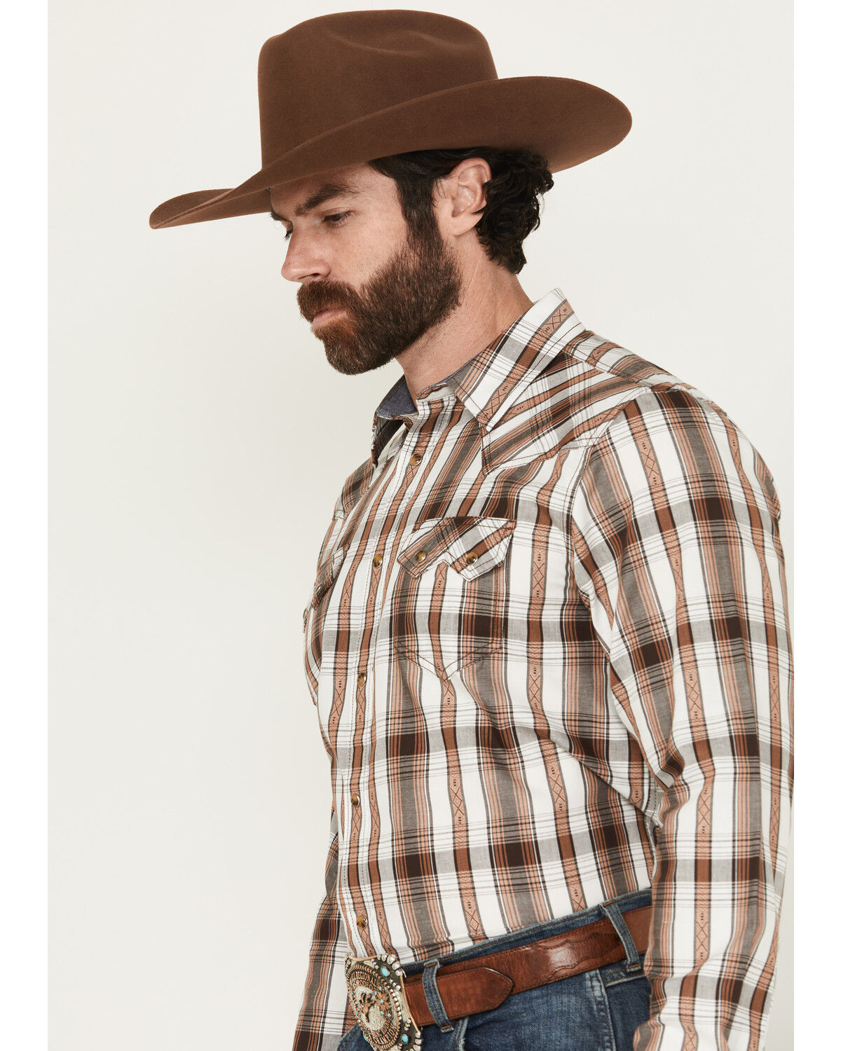 Product Name:  Cody James Men' Rodeo Plaid Print Long Sleeve Snap Western Shirt