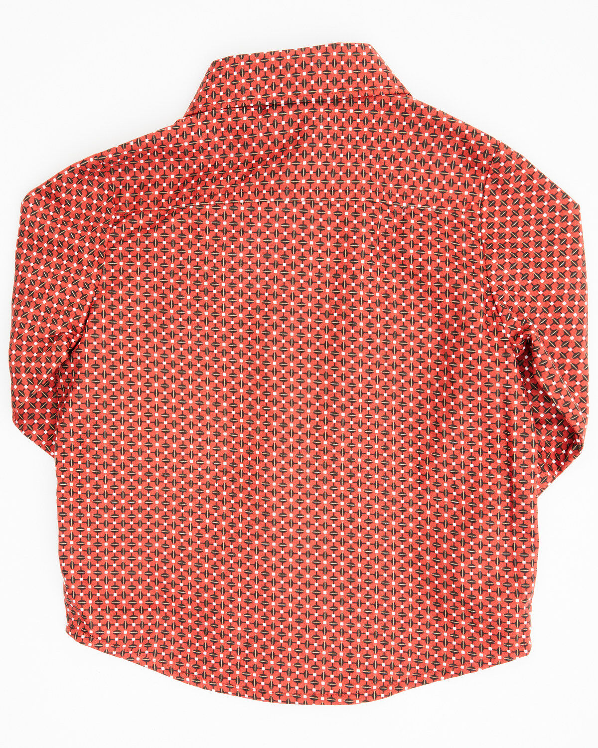 Image #3 - Cinch Infant Boys' Geo Print Long Sleeve Button Down Shirt, Red, hi-res