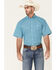 Image #1 - Panhandle Select Men's Turquoise Small Geo Print Short Sleeve Button-Down Western Shirt , , hi-res
