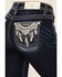 Image #2 - Miss Me Women's Dark Wash Mid Rise Dream Catcher Pocket Bootcut Stretch Denim Jeans, , hi-res