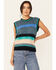 Image #1 - Molly Bracken Women's Striped Sleeveless Sweater Vest, Green, hi-res