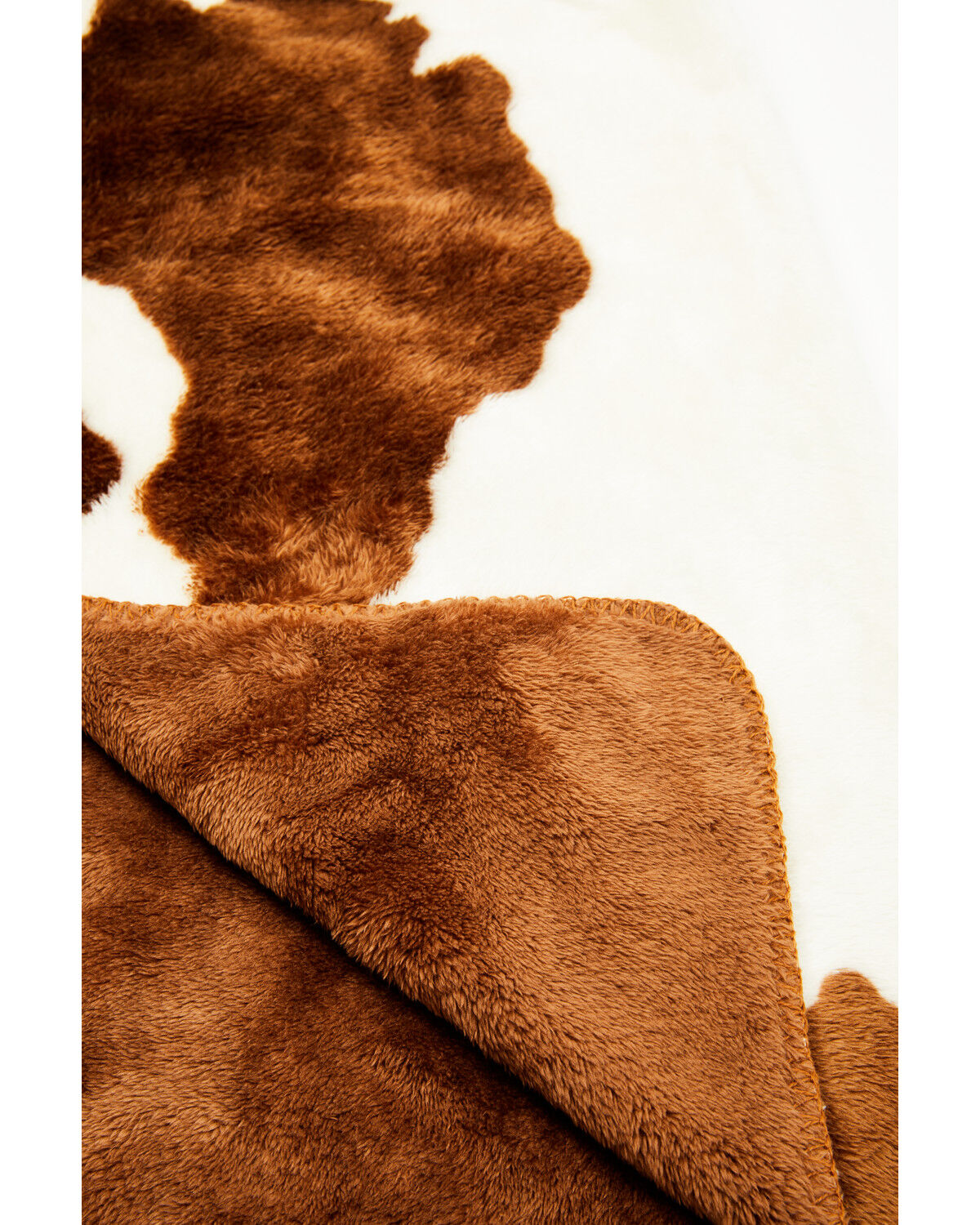 Image #3 - Boot Barn Cow Print Fleece Blanket, Brown, hi-res