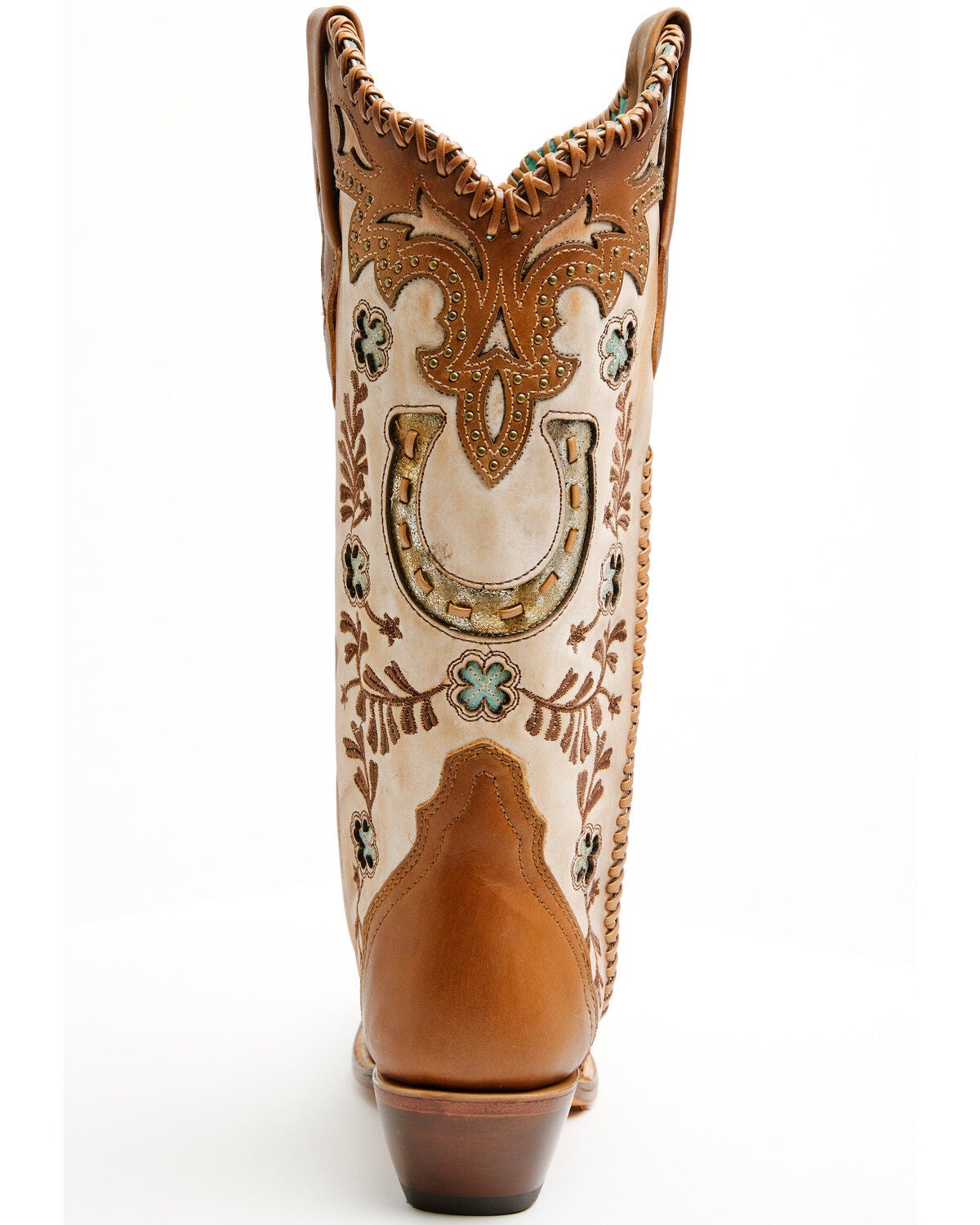 Image #5 - Corral Women's Honey Horseshoe Overlay Western Boots - Snip Toe, Honey, hi-res