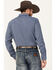 Image #4 - Blue Ranchwear Men's Somerville Herringbone Striped Print Long Sleeve Snap Work Shirt, Navy, hi-res