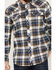 Image #3 - Cody James Men's FR Plaid Print Long Sleeve Snap Midweight Work Shirt, Navy, hi-res