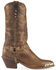 Image #4 - Abilene Women's Distressed Harness Western Boots - Round Toe, Tan, hi-res