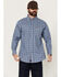 Image #1 - Ariat Men's FR Sierra Plaid Print Long Sleeve Button-Down Work Shirt, Blue, hi-res