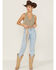 Image #4 - Shyanne Women's Marled Button-Front Cropped Sweater Vest, Dark Green, hi-res