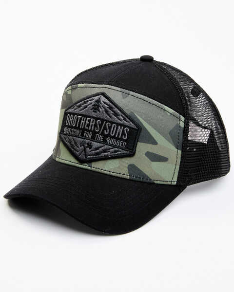 Brothers and Sons Men's Logo Patch Ball Cap , Camouflage, hi-res
