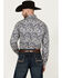 Image #4 - Stetson Men's Paisley Print Long Sleeve Pearl Snap Western Shirt, Dark Blue, hi-res