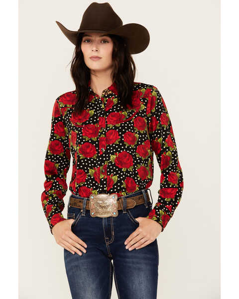 Ariat X Rodeo Quincy Women's Retro Floral Long Sleeve Snap Western Shirt , Multi, hi-res
