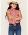 Image #1 - Wrangler Girls' Plaid Print Tie Front Sleeveless Snap Western Shirt, , hi-res