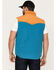 Rock & Roll Denim Men's Vintage 46 Color Block Vest, Teal, hi-res