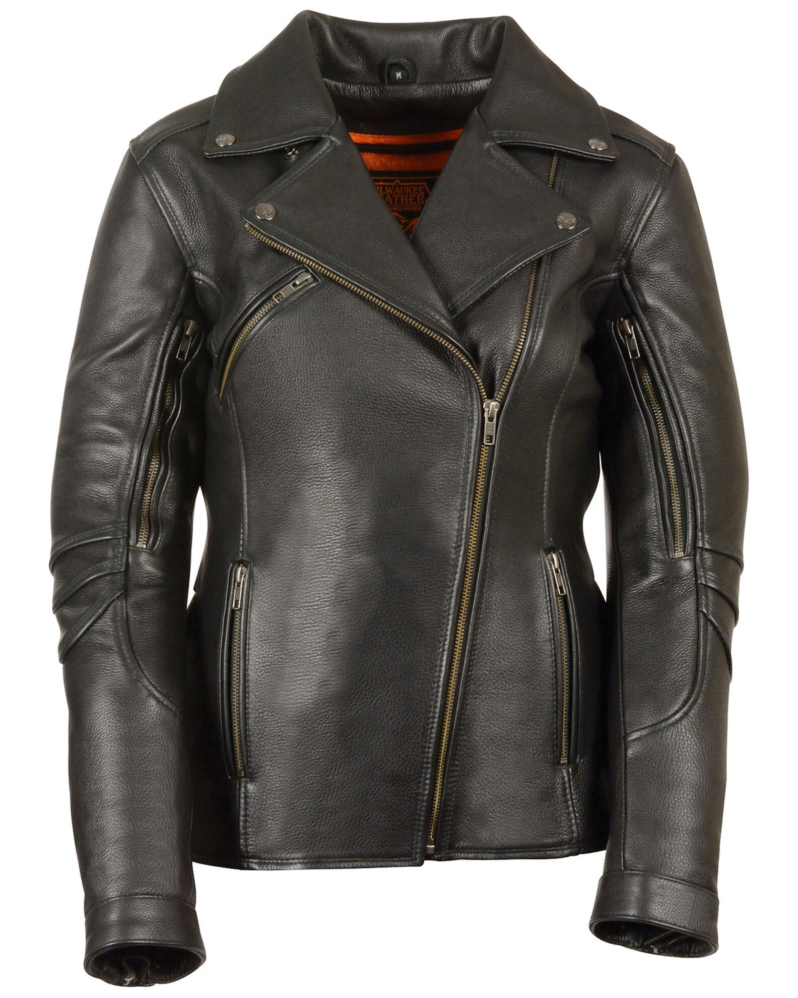 Image #1 - Milwaukee Leather Women's Long Length Vented Biker Leather Jacket, , hi-res