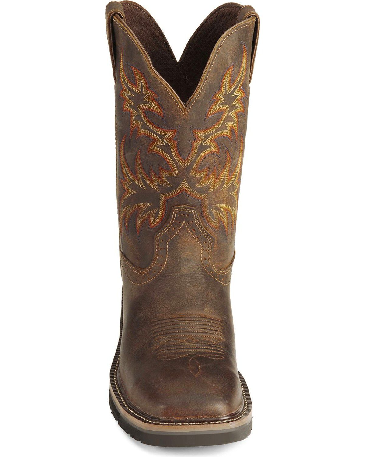 justin men's stampede tan waterproof work boots