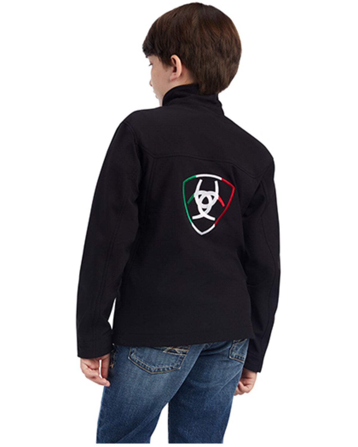 Image #4 - Ariat Boys' Mexico Flag Logo Embroidered Softshell Jacket, , hi-res