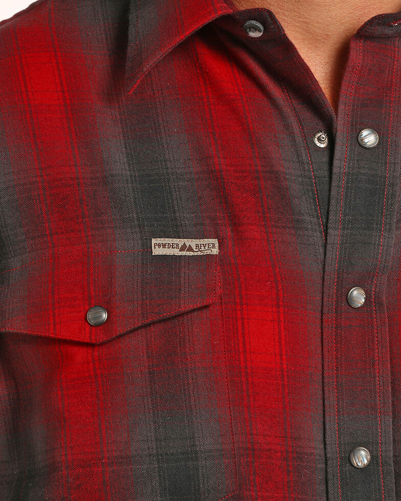 Powder River Men S Red Bandera Brushed Twill Plaid Western Shirt