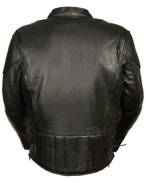 Image #3 - Milwaukee Leather Men's Lace Side Vented Scooter Jacket - 5X, Black, hi-res