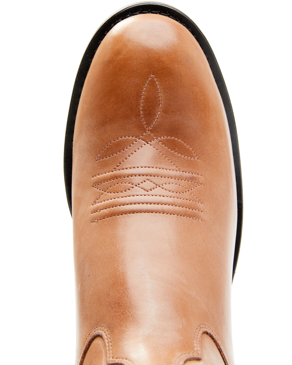 Image #7 - Old West Little Girls' Corona Calfskin Western Boots - Round Toe, Tan, hi-res