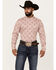 Image #1 - Cody James Men's Lucky One Medallion Print Long Sleeve Button-Down Stretch Western Shirt, Burgundy, hi-res