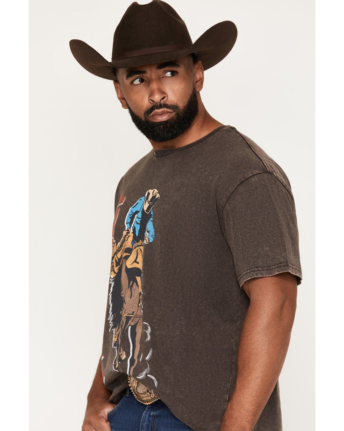Image #2 - Wrangler Men's Wild Ride Vintage Fit Logo Short Sleeve Graphic T-Shirt, Black, hi-res