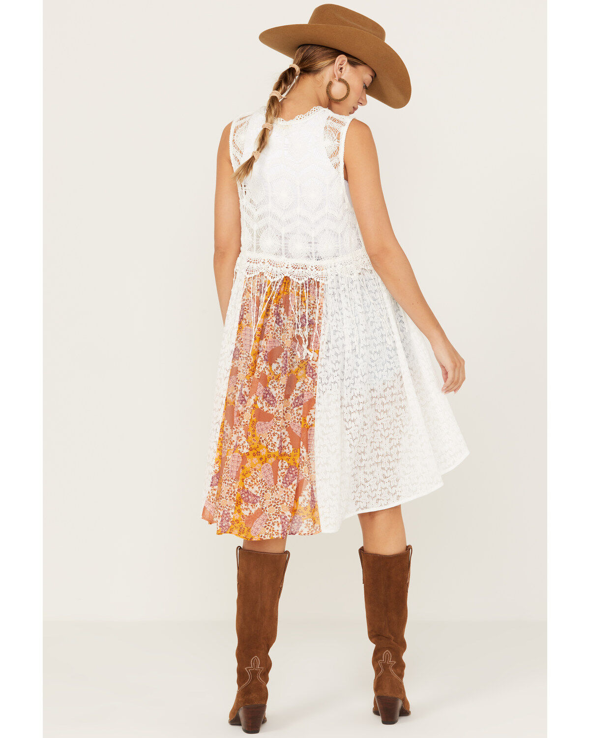 Image #4 - Miss Me Women's Ditzy Floral Crochet Lace Vest, Multi, hi-res