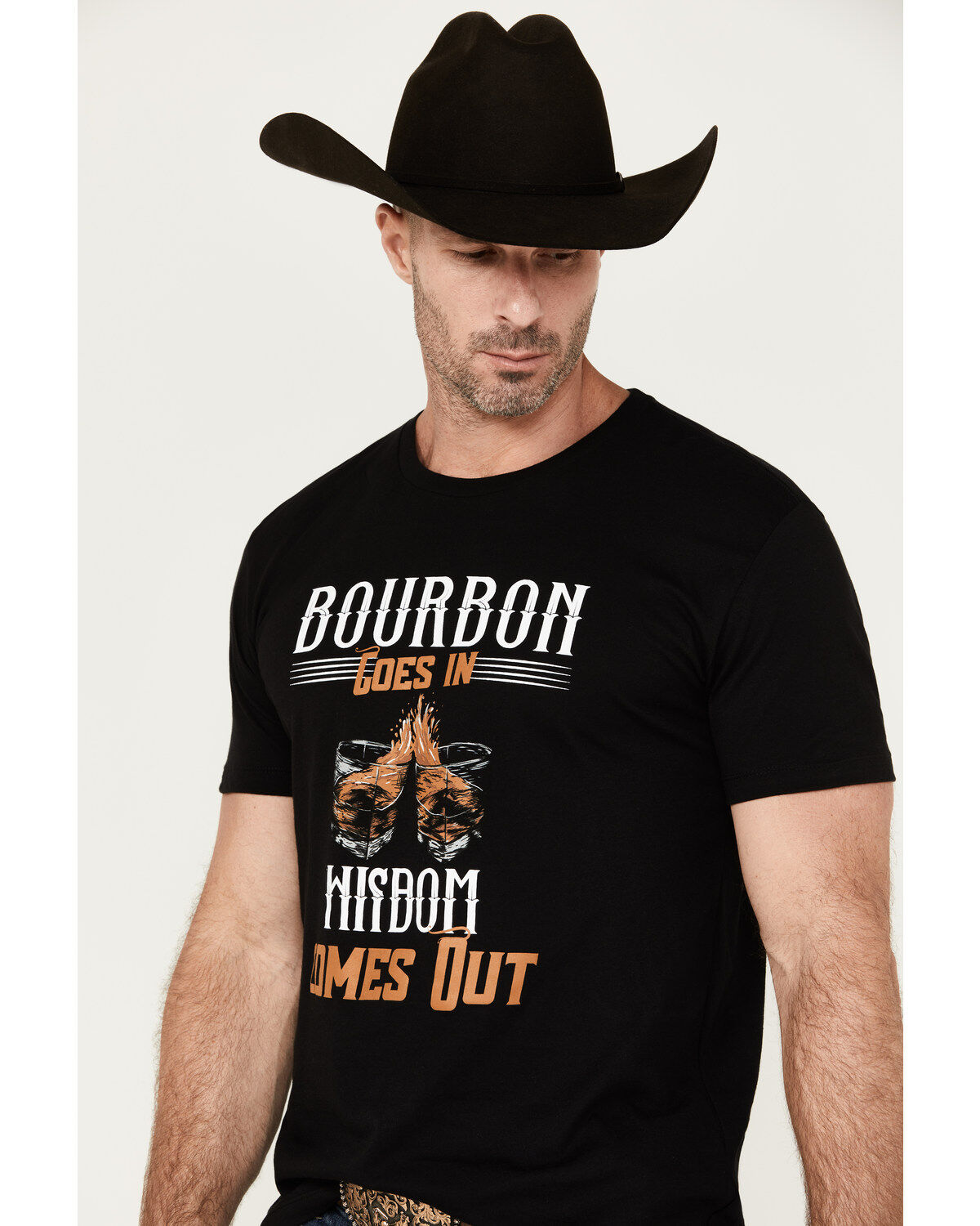 Image #2 - Cody James Men's Bourbon Wisdom Short Sleeve Graphic T-Shirt, Black, hi-res