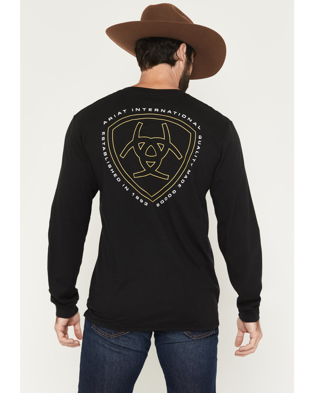 Image #1 - Ariat Men's Easy Rider Long Sleeve Graphic T-Shirt, Black, hi-res