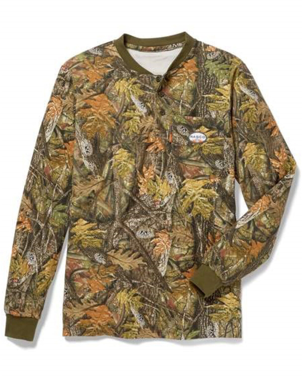 Image #1 - Rasco Men's Flame Resistant Camo Henley Long Sleeve Work Shirt - Big , , hi-res