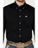Cinch Men's Solid Long Sleeve Button Down Western Shirt, Black, hi-res