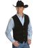 Scully Men's Boar Suede Snap Front Vest, Black, hi-res
