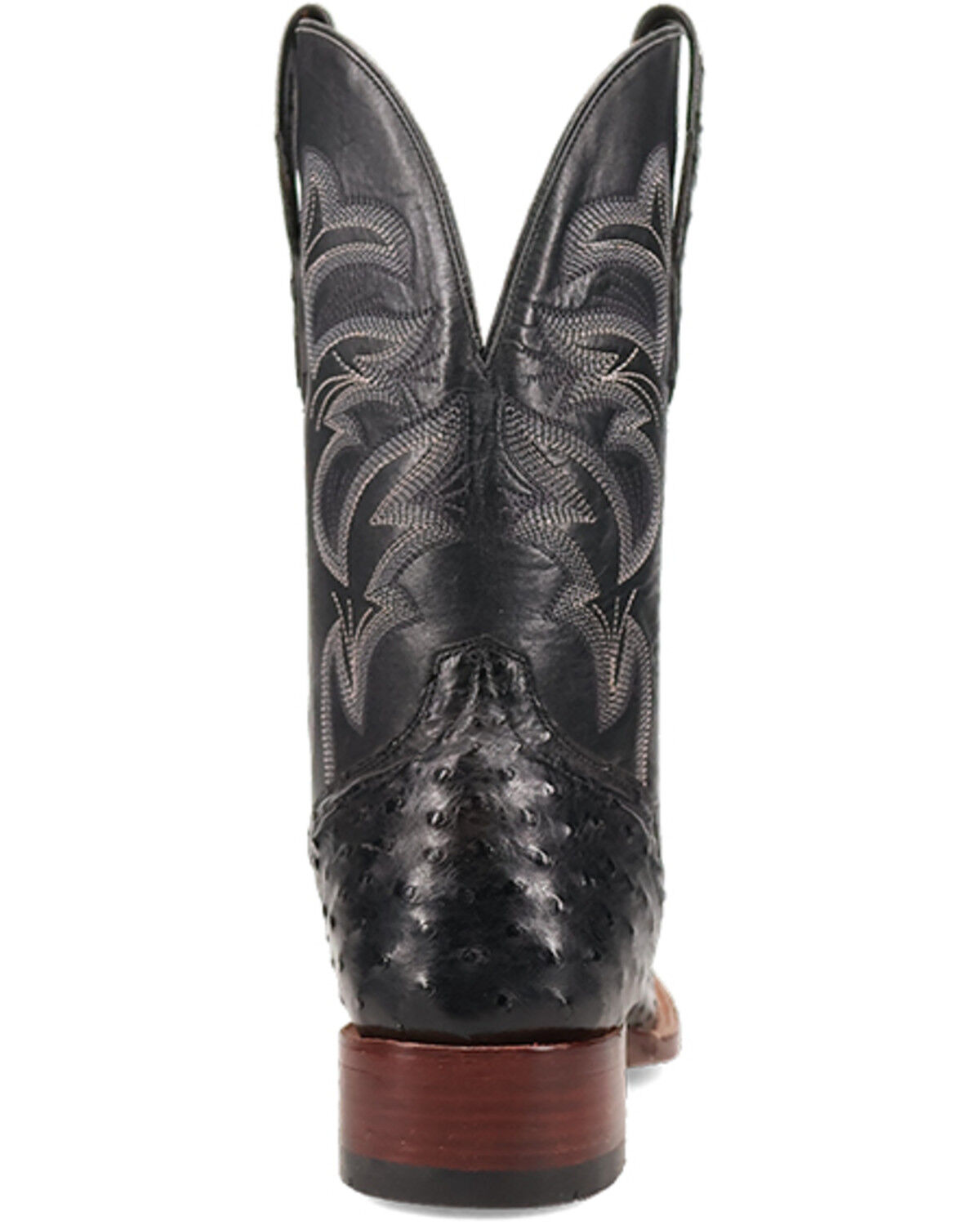 Image #5 - El Dorado Men's Handmade Full Quill Ostrich Stockman Boots - Broad Square Toe, Black, hi-res