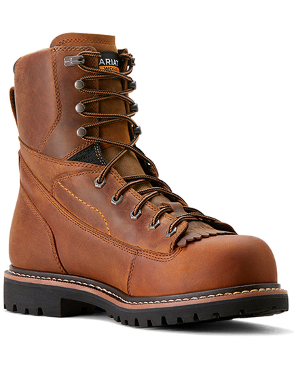 Ariat Men's 8" Longview Shock Shield Waterproof Boots - Composite Toe, Brown, hi-res