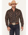Image #1 - Ely Walker Men's Striped Long Sleeve Pearl Snap Western Shirt - Tall, Black, hi-res