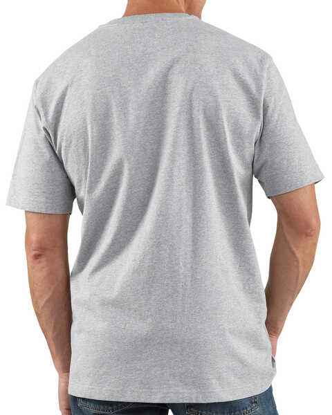 Image #3 - Carhartt Men's Solid Short Sleeve Henley Work Shirt, Grey, hi-res