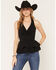 Image #1 - Originality Women's Halter Twist Front Tiered Ruffle Top, Black, hi-res