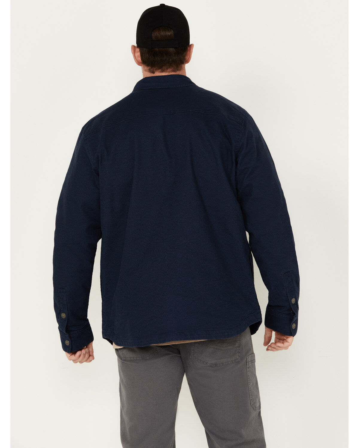Image #4 - Hawx Men's Weathered Canvas Fleece Lined Jacket, Navy, hi-res