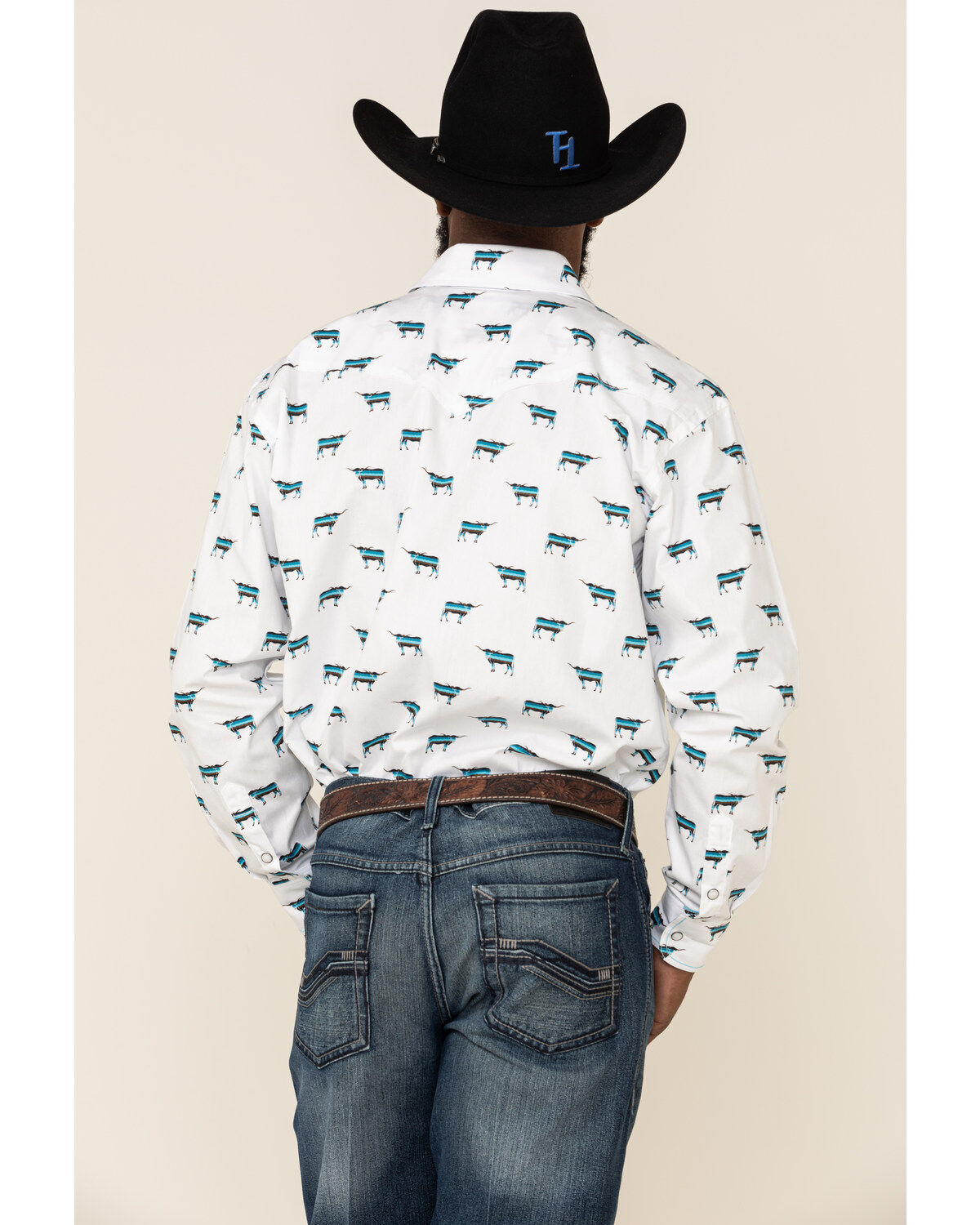Image #4 - Rough Stock By Panhandle Men's El Toro Bull Geo Print Long Sleeve Western Shirt, , hi-res