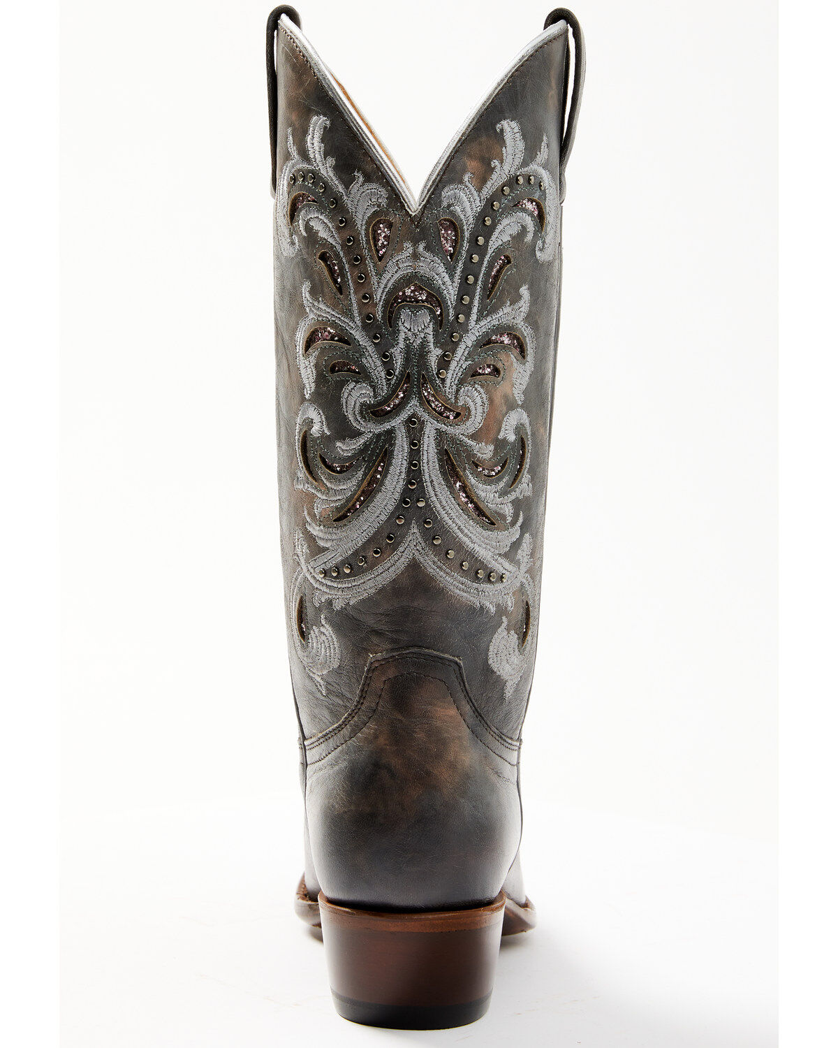 Image #5 - Shyanne Women's Iona Floral Studded Western Boots - Snip Toe, Grey, hi-res