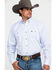 Image #1 - George Strait by Wrangler Men's White Geo Print Long Sleeve Western Shirt, White, hi-res