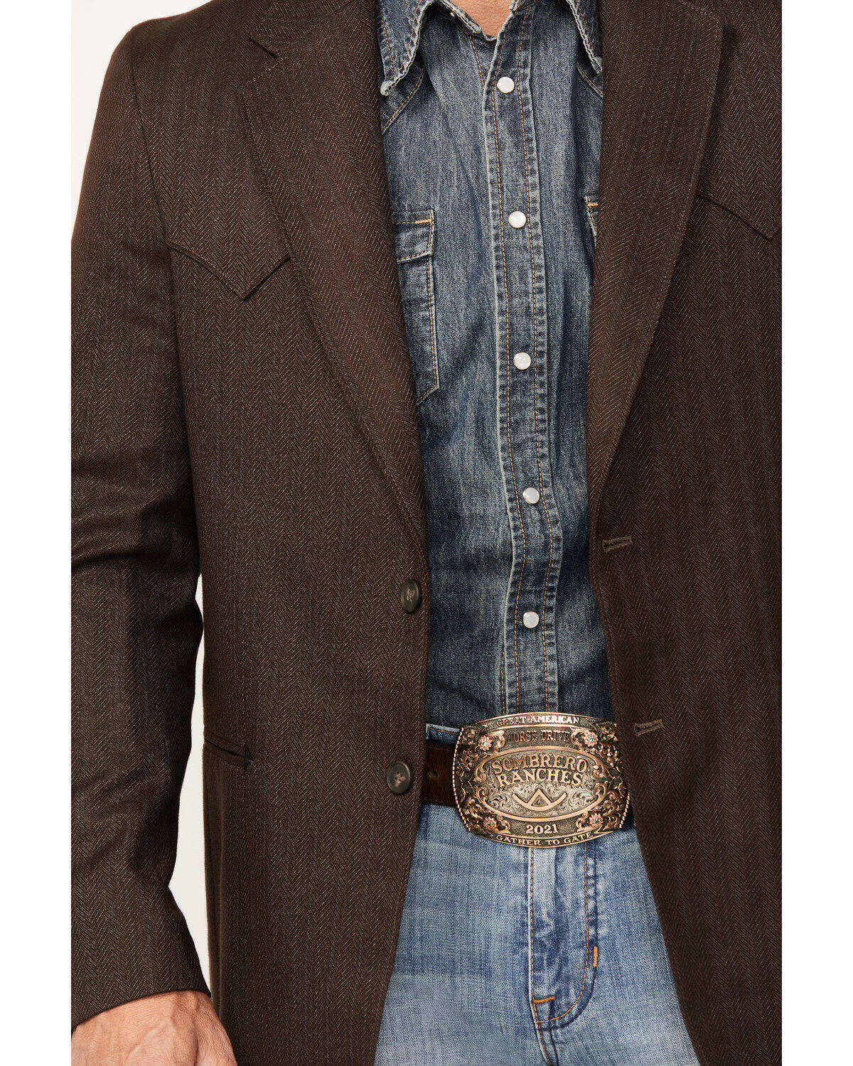 Image #3 - Circle S Men's Carson City Sportcoat, Chestnut, hi-res