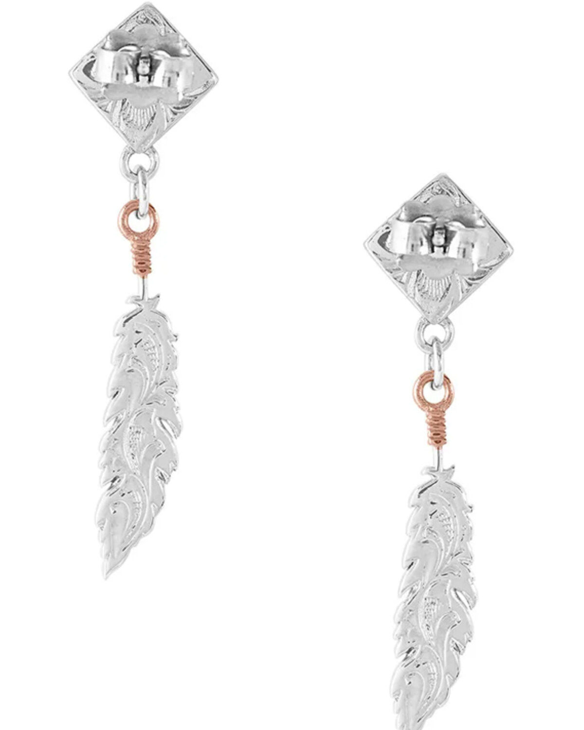 Image #2 - Montana Silversmiths Women's American Legends Feather Earrings, Silver, hi-res