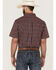 Image #4 - RANK 45® Men's Pick Up Small Plaid Print Short Sleeve Button-Down Western Shirt, Blue, hi-res