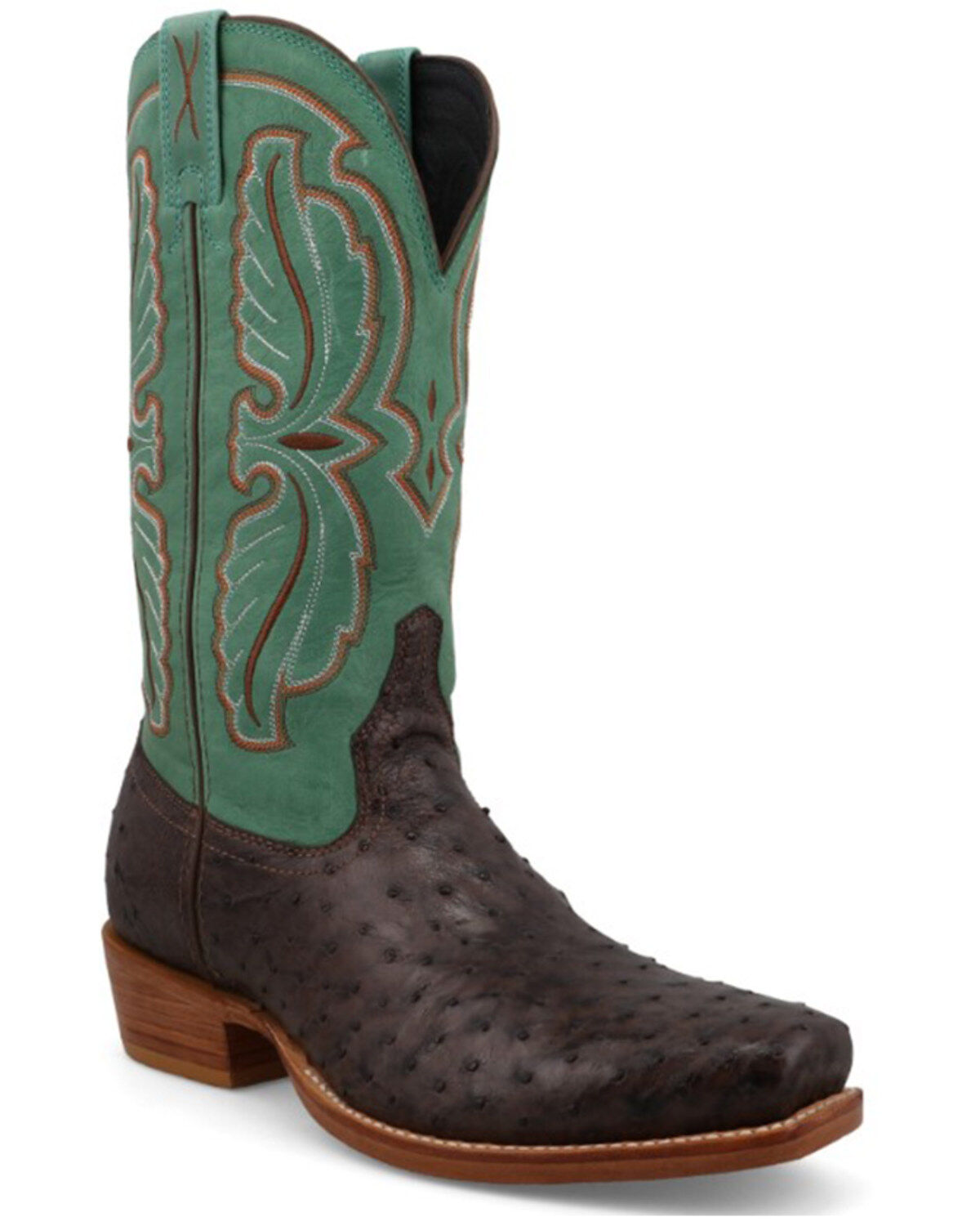 Image #1 - Twisted X Men's Reserve Exotic Full Quill Ostrich Western Boots - Square Toe, Jade, hi-res