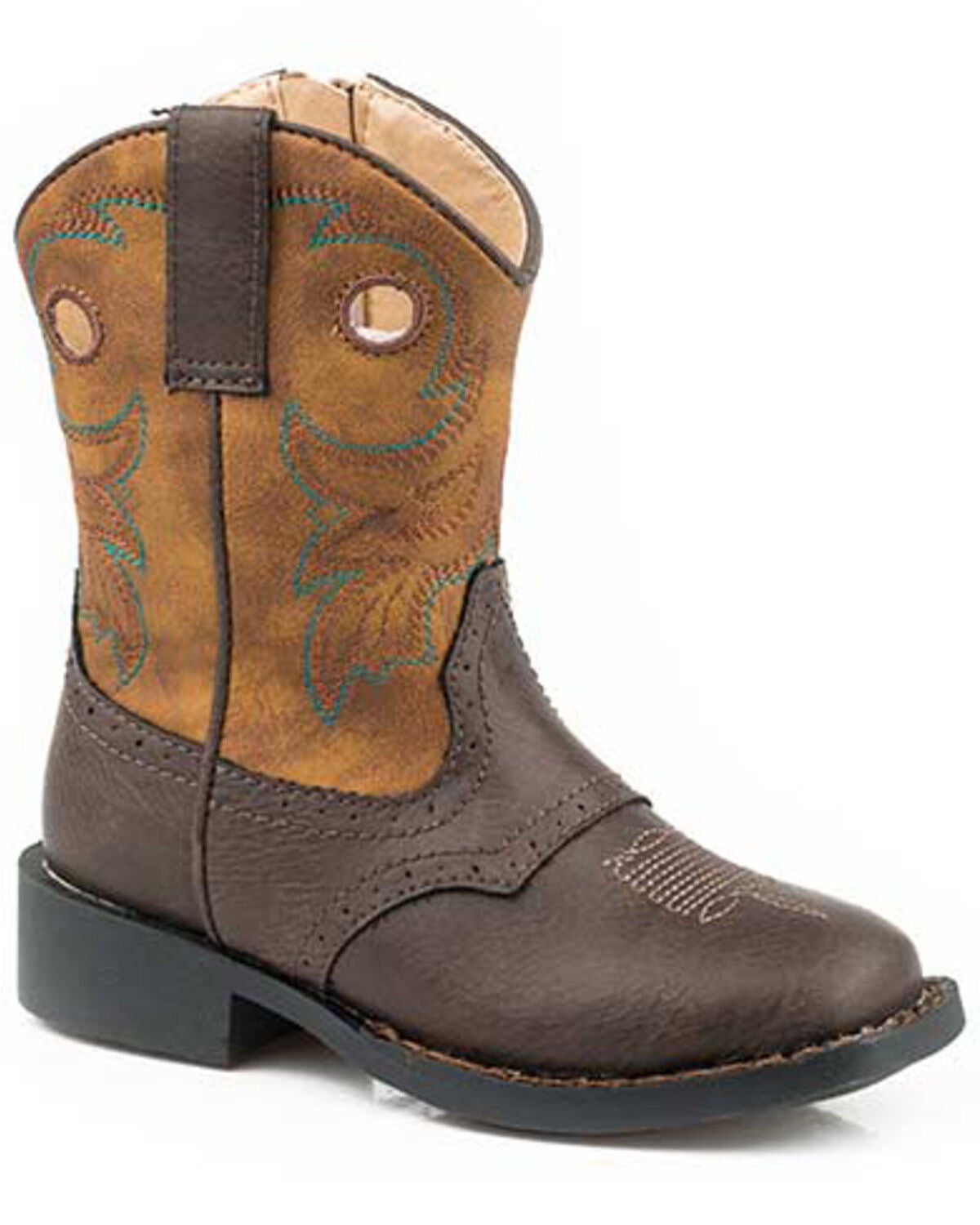 Roper Toddler Boys' Daniel Western Boots - Round Toe, Brown, hi-res