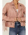 Image #2 - Mauritius Leather Women's Melbourne Pink Fringe Leather Jacket, , hi-res