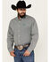 Image #1 - Cinch Men's Geo Print Long Sleeve Button-Down Western Shirt, Cream, hi-res