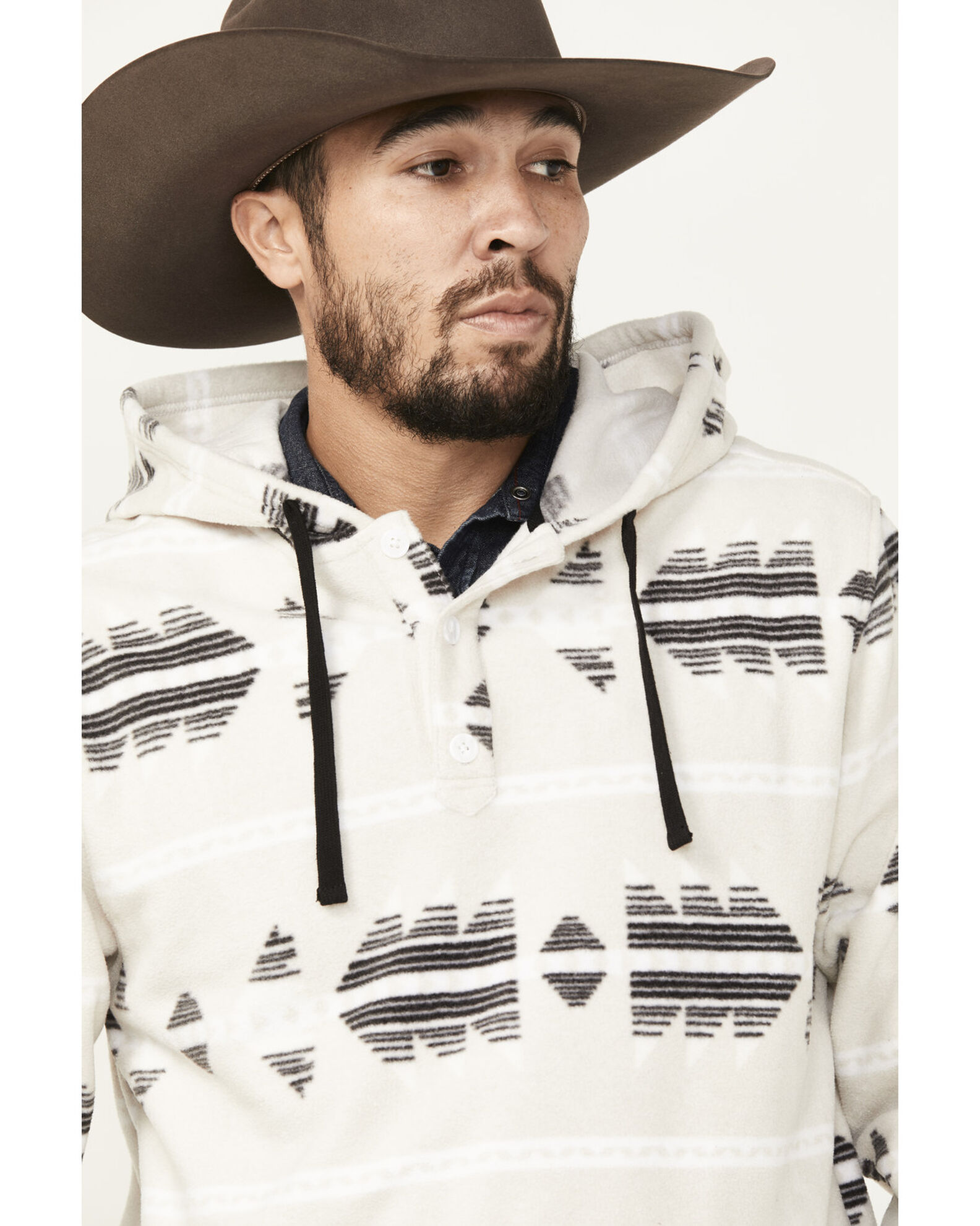 Cinch Men s Southwestern Henley Hooded Sweatshirt Boot Barn