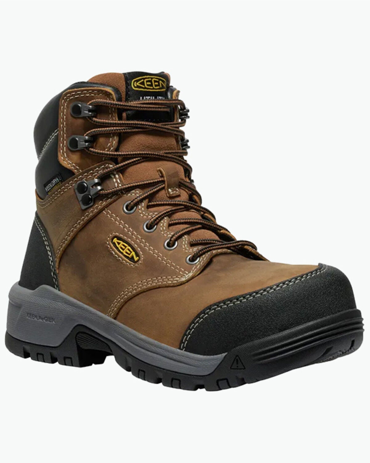 Keen Women's Evanston 6" Waterproof Work Boots - Carbon Toe, Black, hi-res